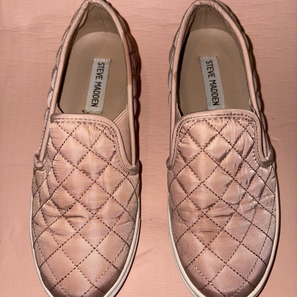 Steve Madden Blush Quilted Slip-On Sneakers